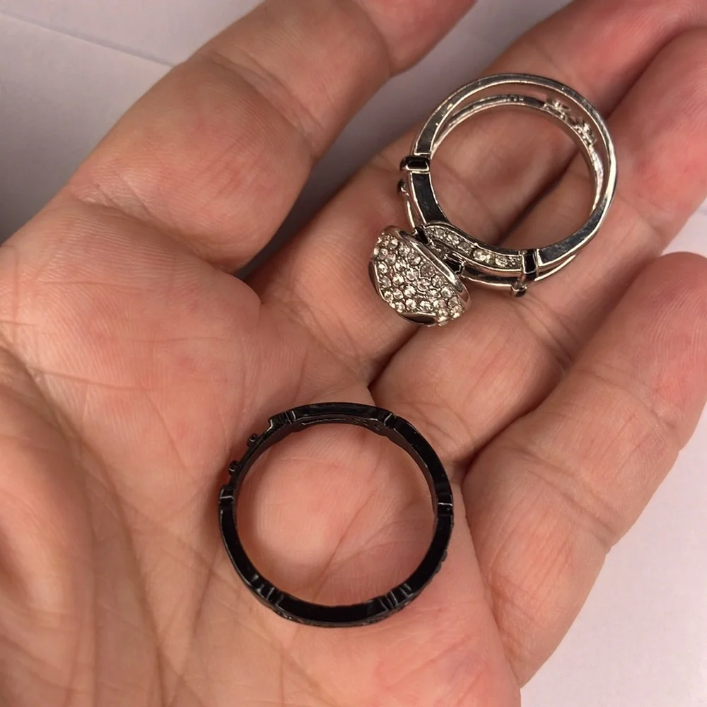 NWT Jack Skeleton 925 Silver & Black Ring Cubic Zirconia Skull Face